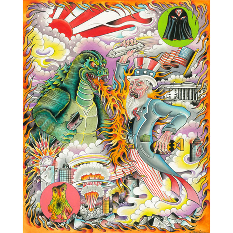 Uncle Sam vs The King of the Monsters (Godzilla vs. Uncle Sam) by Violence Toy (Zach Taylor)