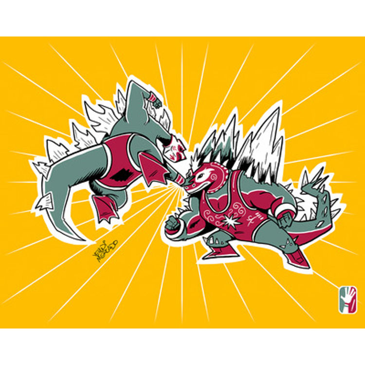 Luchazilla vs Space Luchazilla (Godzilla vs. Space Godzilla) by Yehudi Mercado