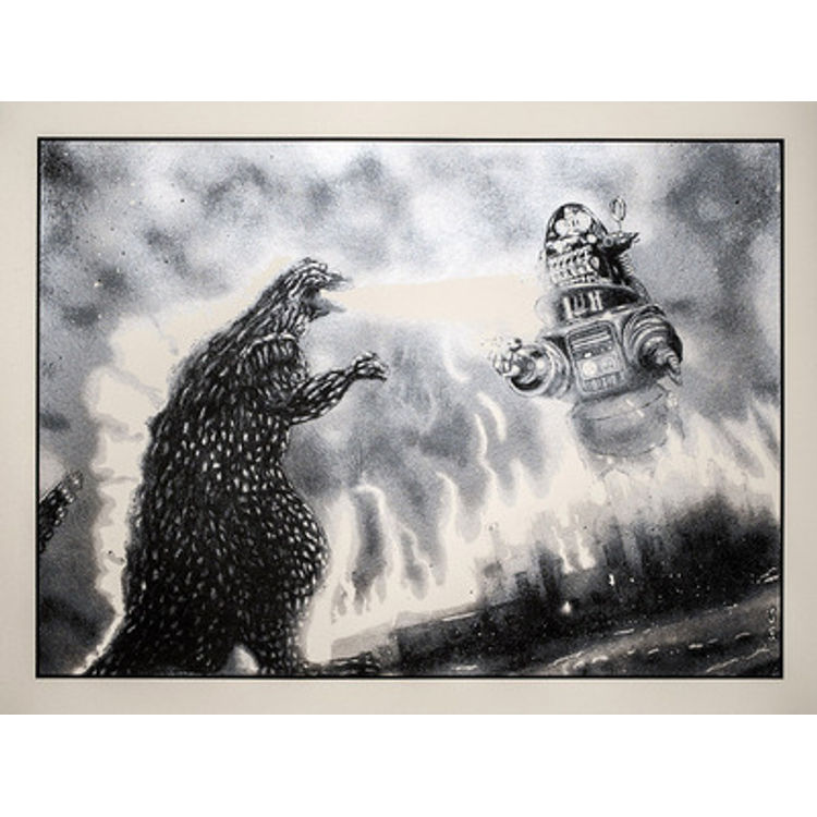 Clash of the Atomic Titans (Godzilla vs. Robby the Robot) by N.E. (New Flesh)