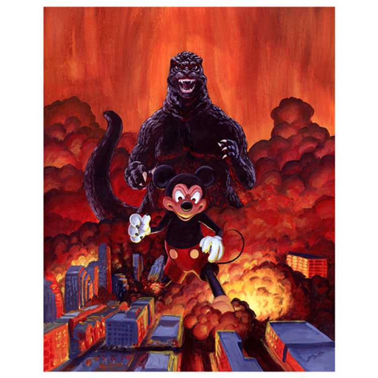 Austin is Burning (Godzilla vs. Mickey Mouse) by ManlyArt (Jason Chalker)