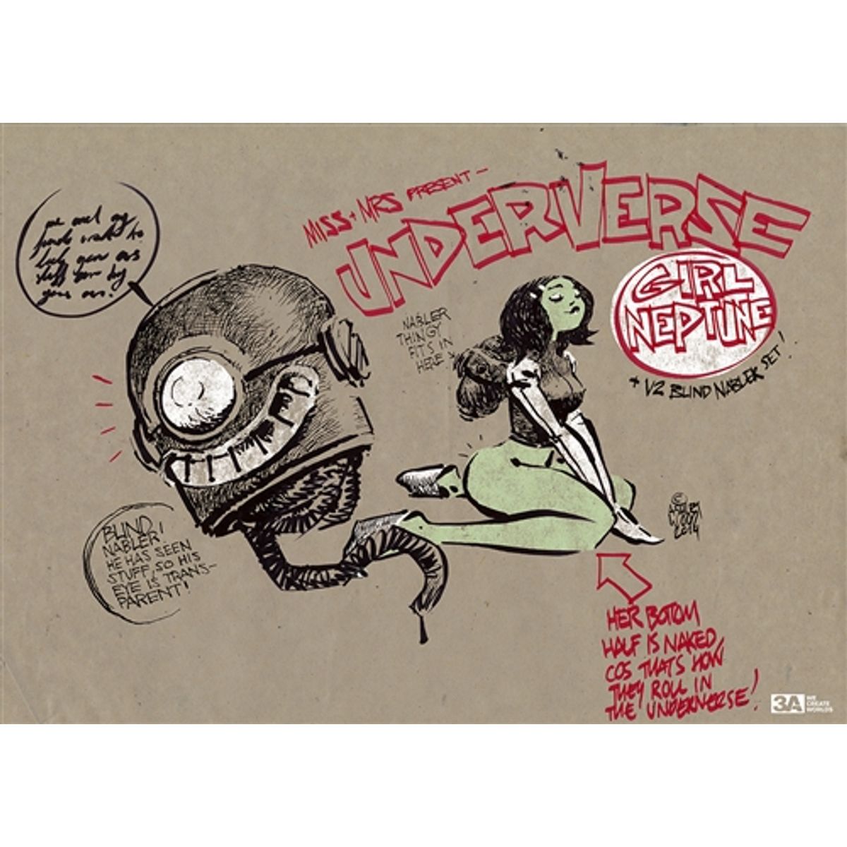 GIRL NEPTUNE + V.2 BLIND NABLER SET (GREEN SKIN)