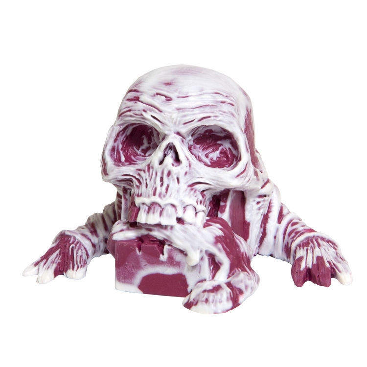 Skulor the Worm King - Marbled (Cranberry and White) by Joshua Sutton