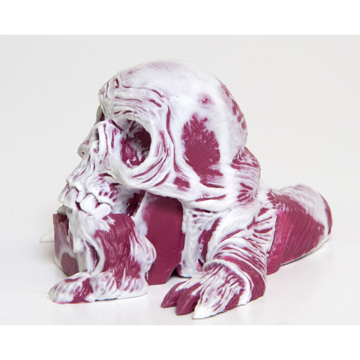 Skulor the Worm King - Marbled (Cranberry and White)