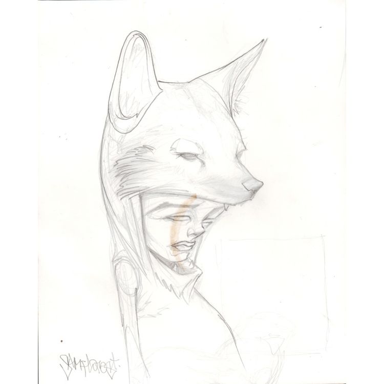 Maned Wolf (Drawing) by Sam Flores