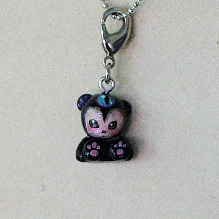 Customized Kidrobot Zipperpull necklace by Rebecca Hesla