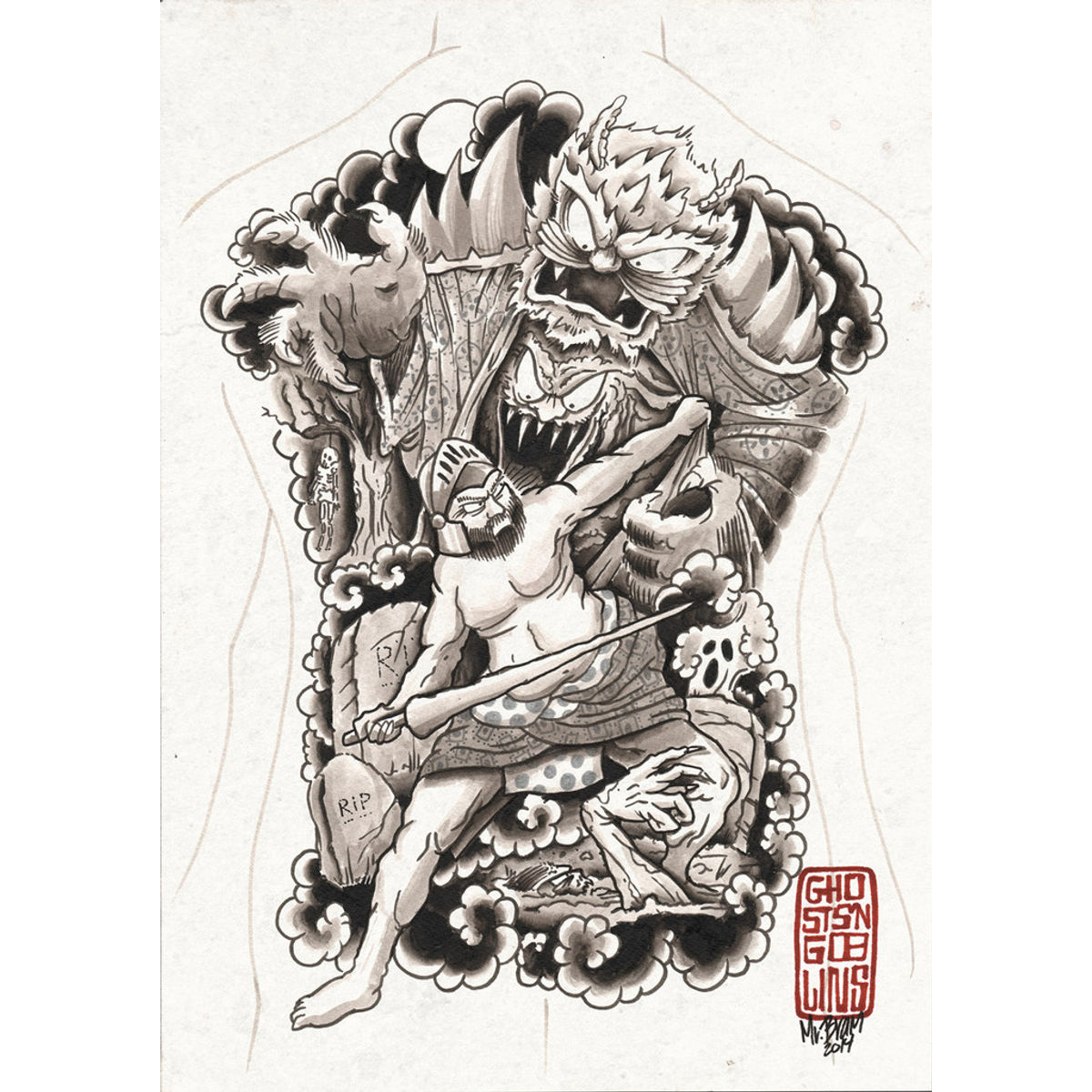 Ghosts 'n Goblins Tattoo Flash