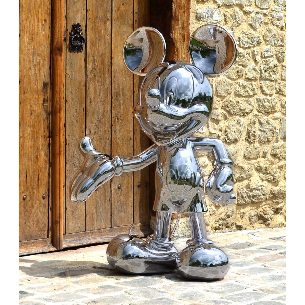 57" Life Size Monochrome Metal Mickey Mouse