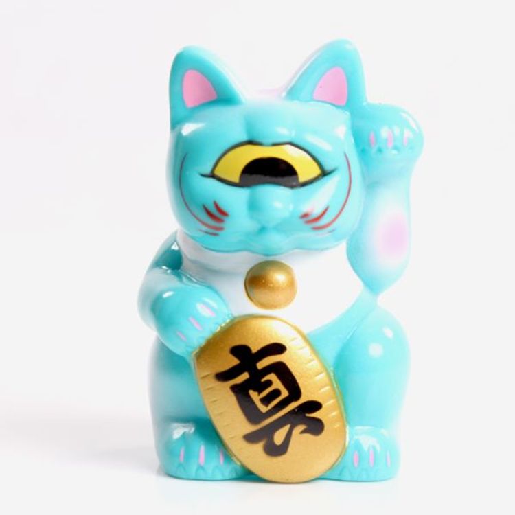 Mini Fortune Cat - Turquoise by Real X Head (Mori Katsura)