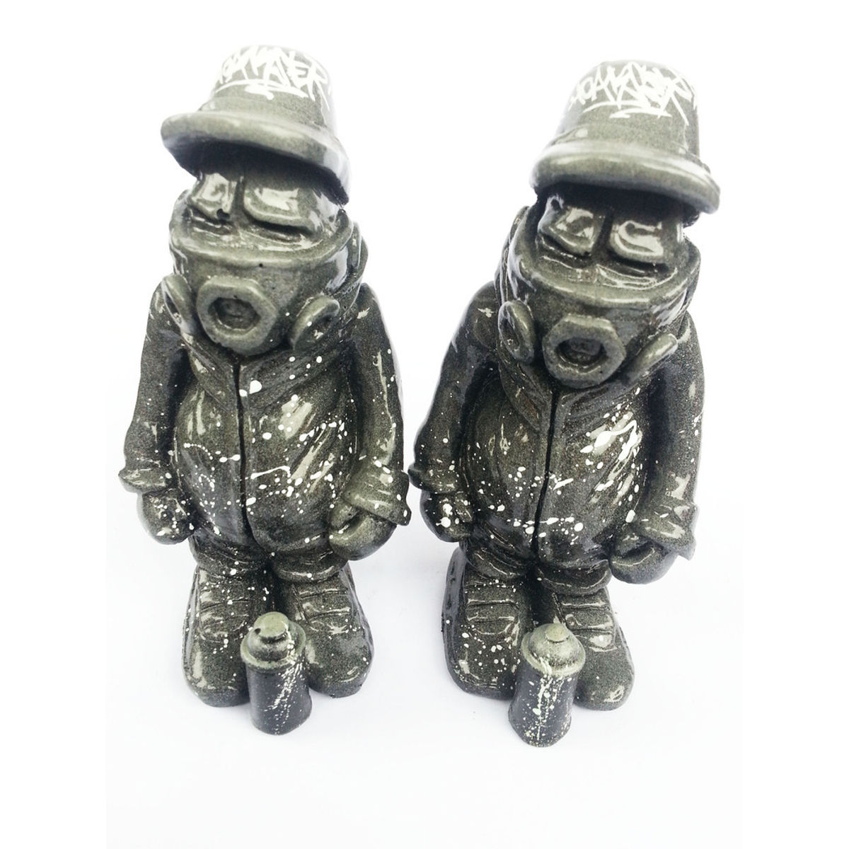 SMOKEY GREY BLACK RESIN MASKEDMAN GRAFFITI PIECE