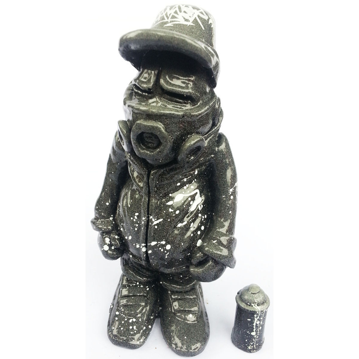 SMOKEY GREY BLACK RESIN MASKEDMAN GRAFFITI PIECE