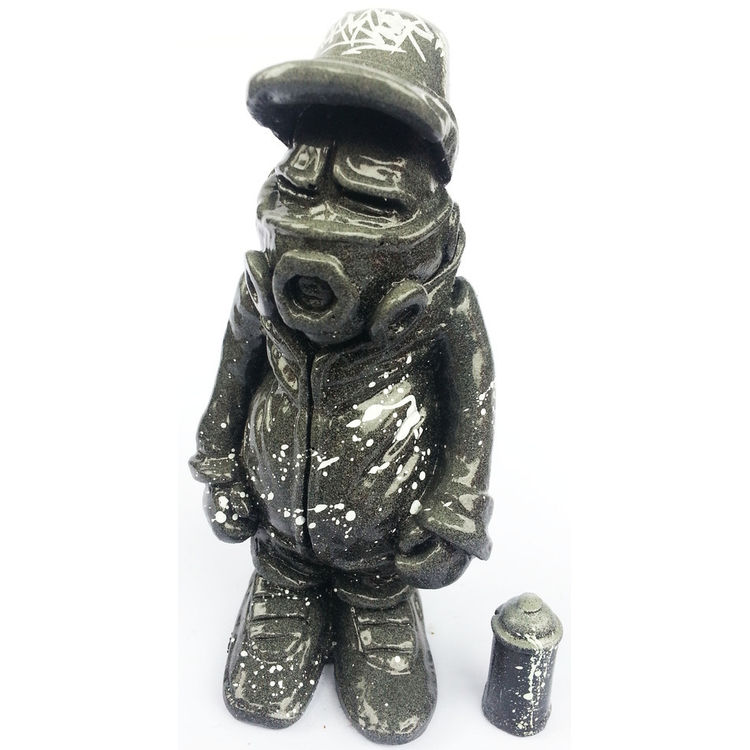 SMOKEY GREY BLACK RESIN MASKEDMAN GRAFFITI PIECE by Hoakser