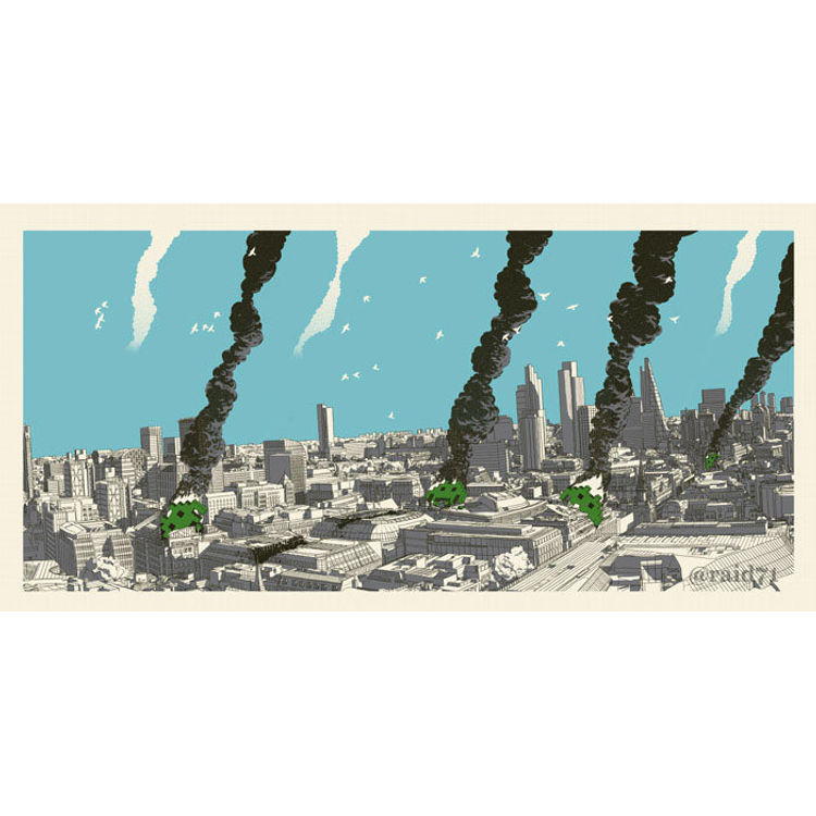 "Space Invader London" Green by Raid71 (Chris Thornley)