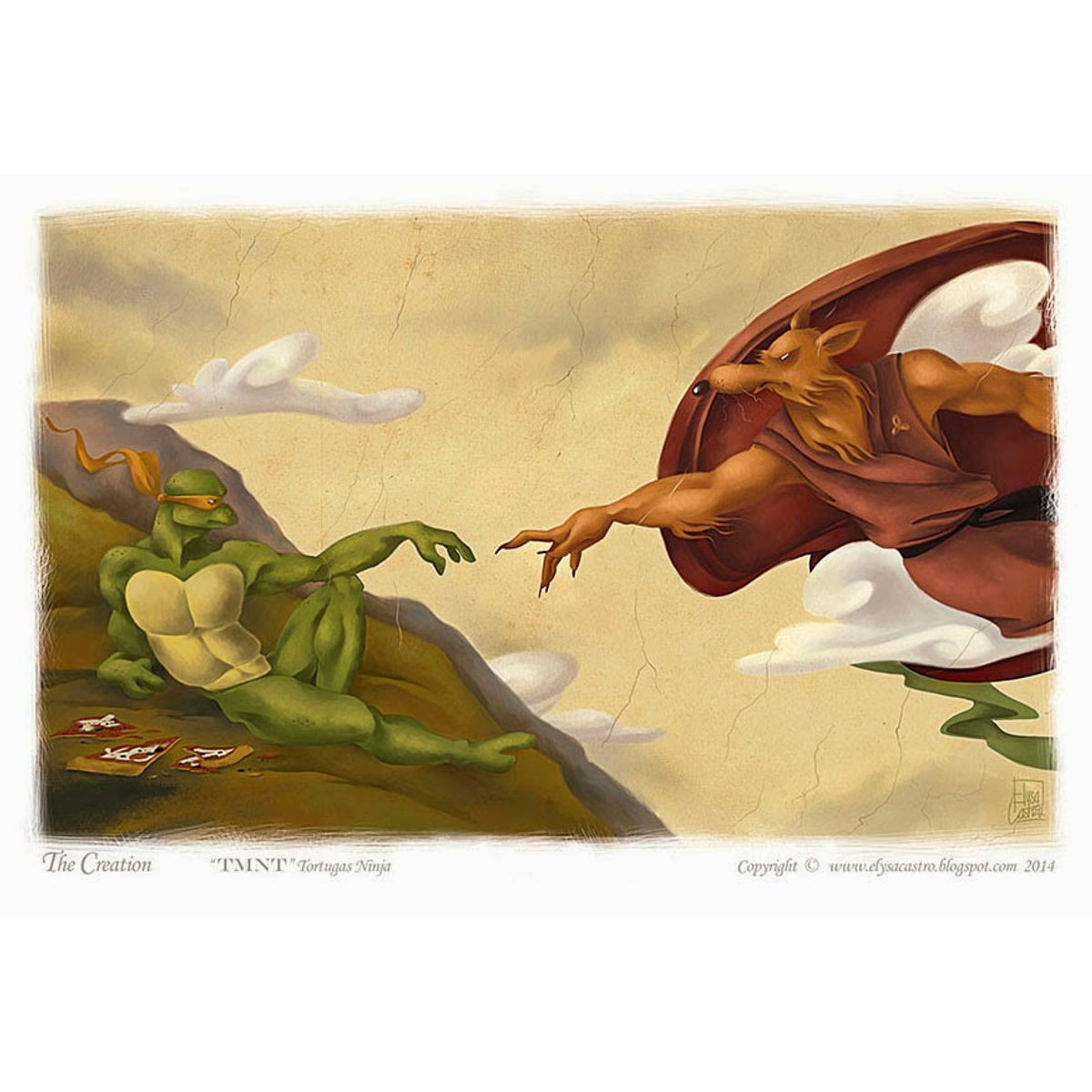 "The Creation of Michelangelo" Framed