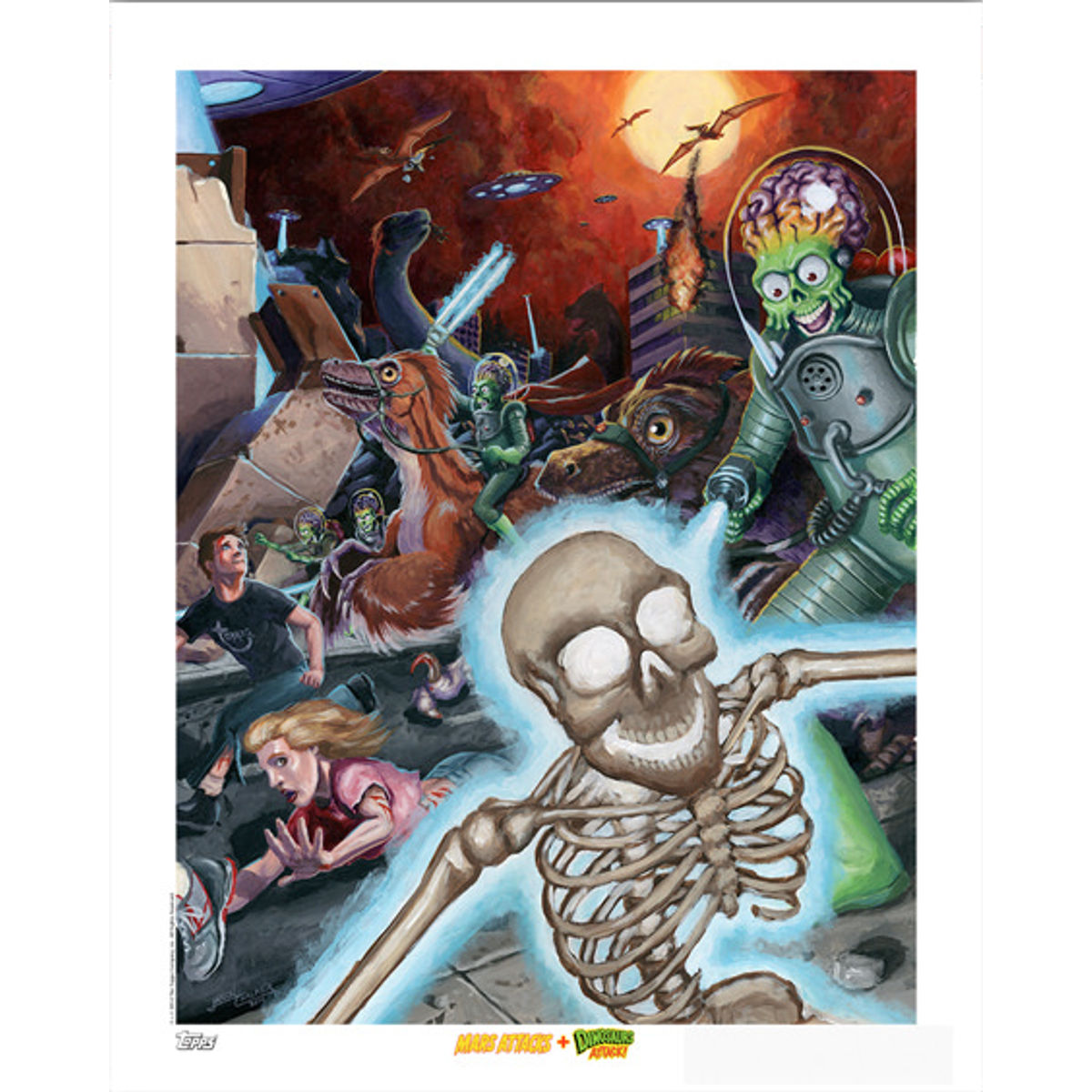 Mars Attacks + Dinosaurs attack print