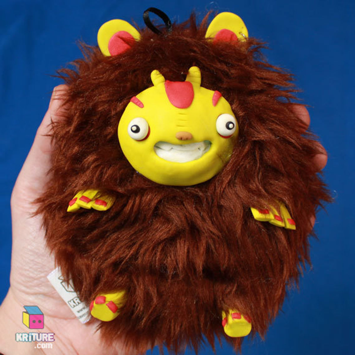 Soft Kriture n. 71 - Designer Toy Yeti Monster Plushie - green skin, brown fur