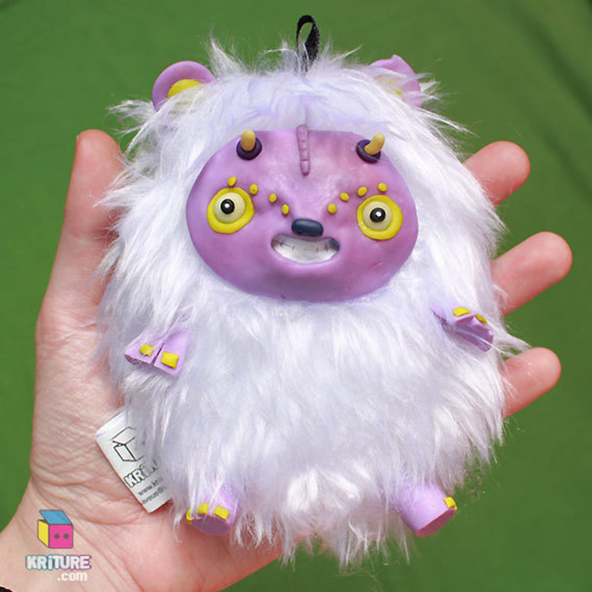 Soft Kriture n. 76 - Creepy Cute Wild critter plushie soft toy - purple skin, white fur