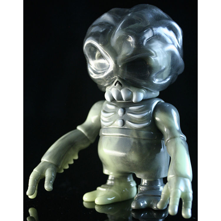 Skull Brain -  GRIM (dark gray & glow marbled) by Secret Base