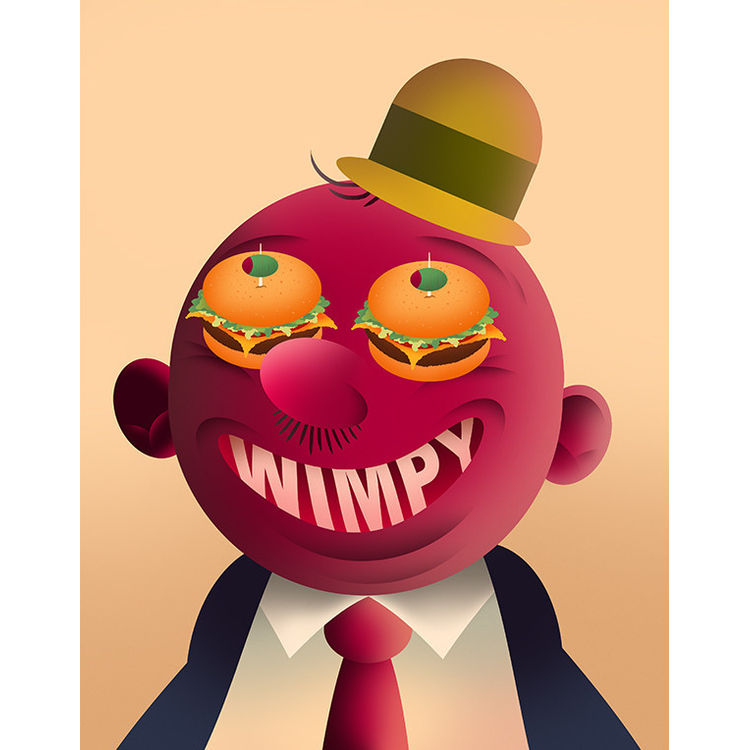 "Wimpy" On Wood by Scott Balmer