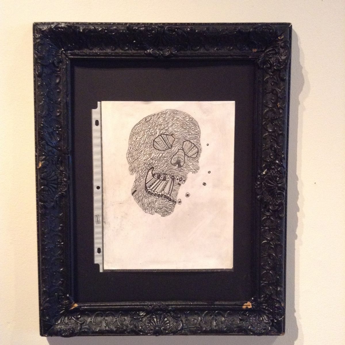 Original hand lettered skull