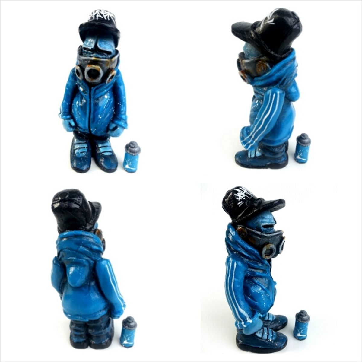 MASKEDMAN ADDIDAS GRAFFITI HAND PAINTED - blue