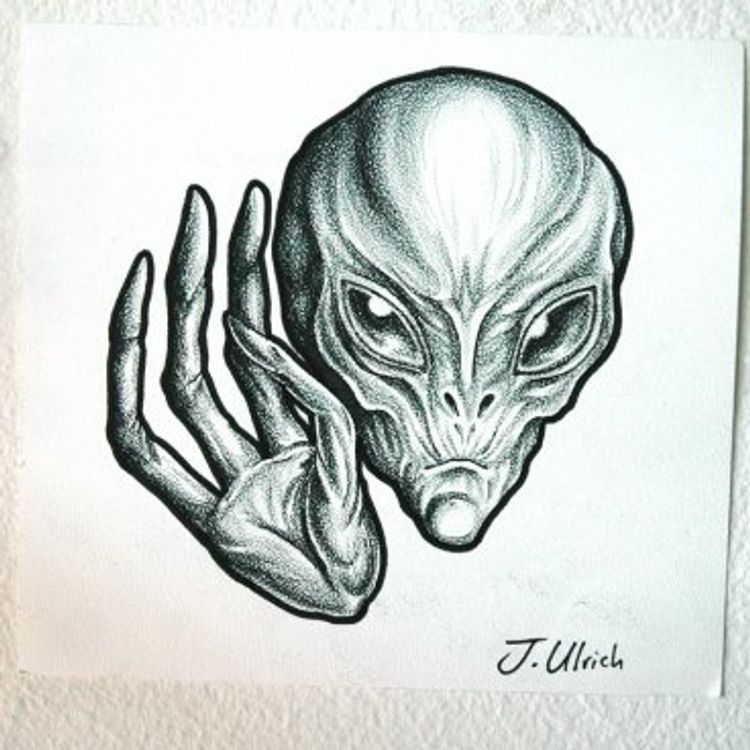 ALIEN DRAWING by Death Cat Toys (Johan Ulrich)