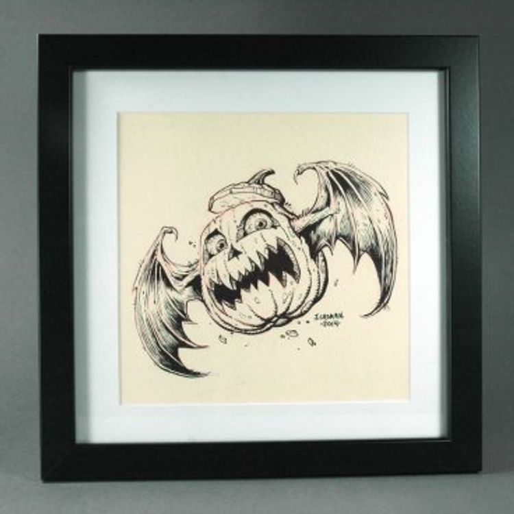 BAT VS PUMPKIN C by James Groman