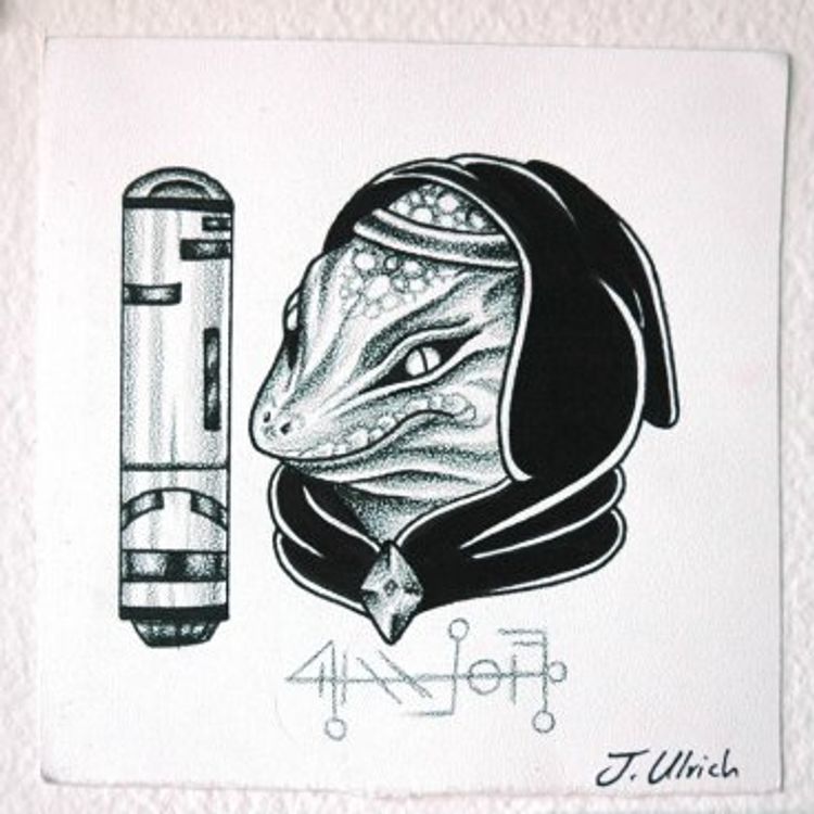 LIZARD DRAWING by Death Cat Toys (Johan Ulrich)
