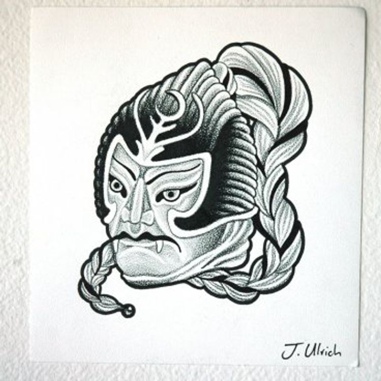 WARRIOR DRAWING by Death Cat Toys (Johan Ulrich)