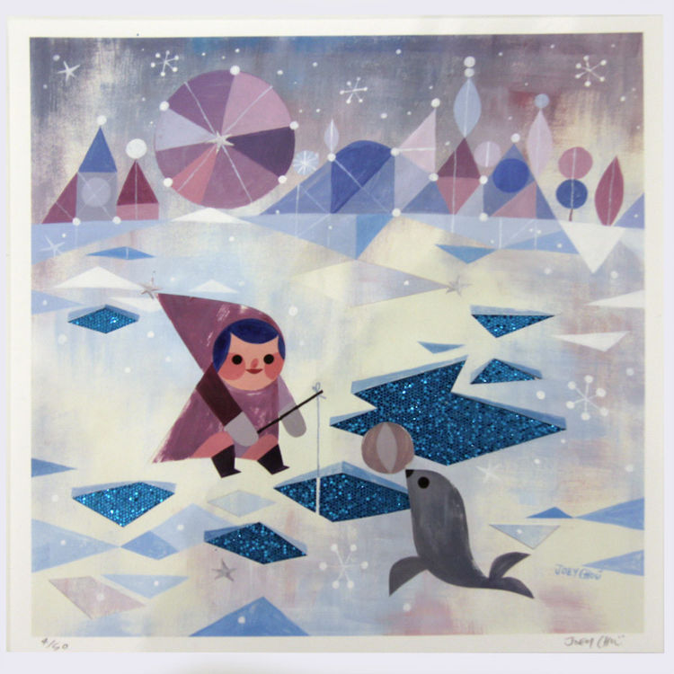 Ice Fishing Print by Joey Chou