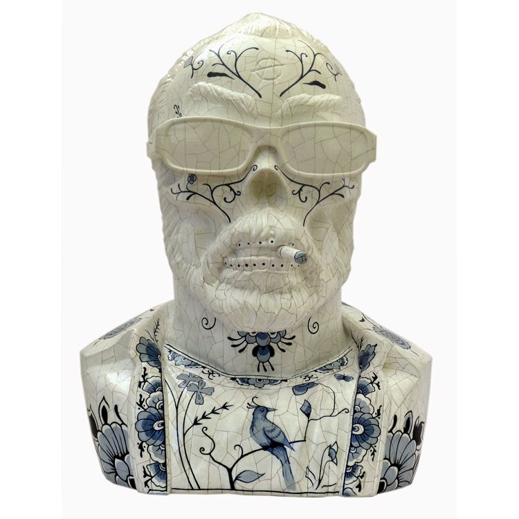 Delftware Dead Kozik Bust by Kevin Gosselin