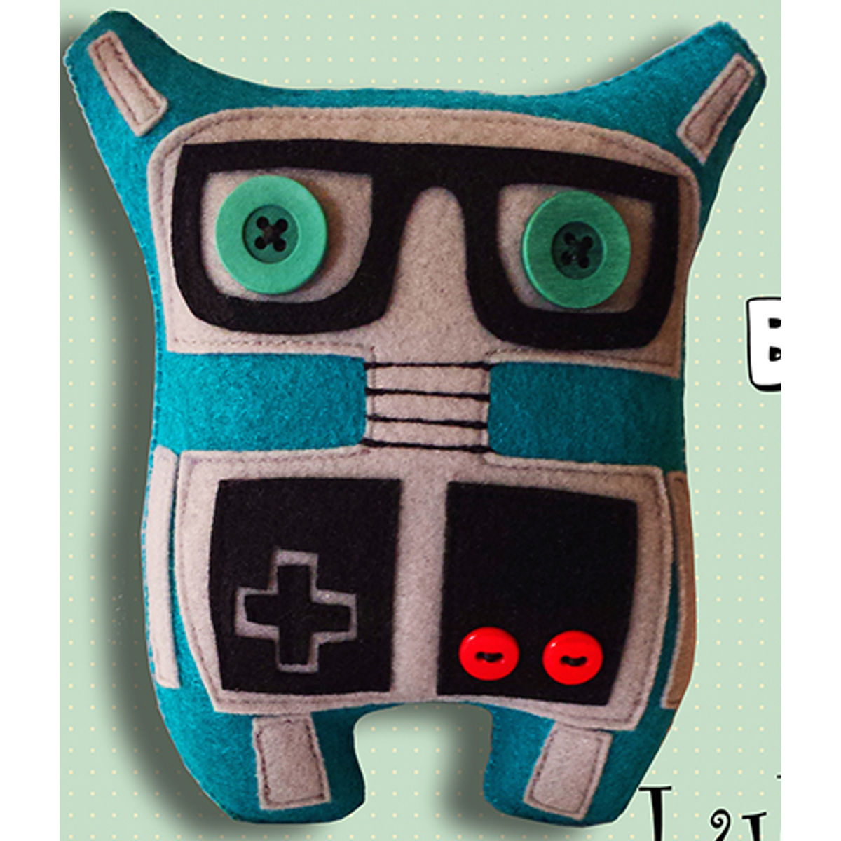 Gamer-Bot Plush in Aqua