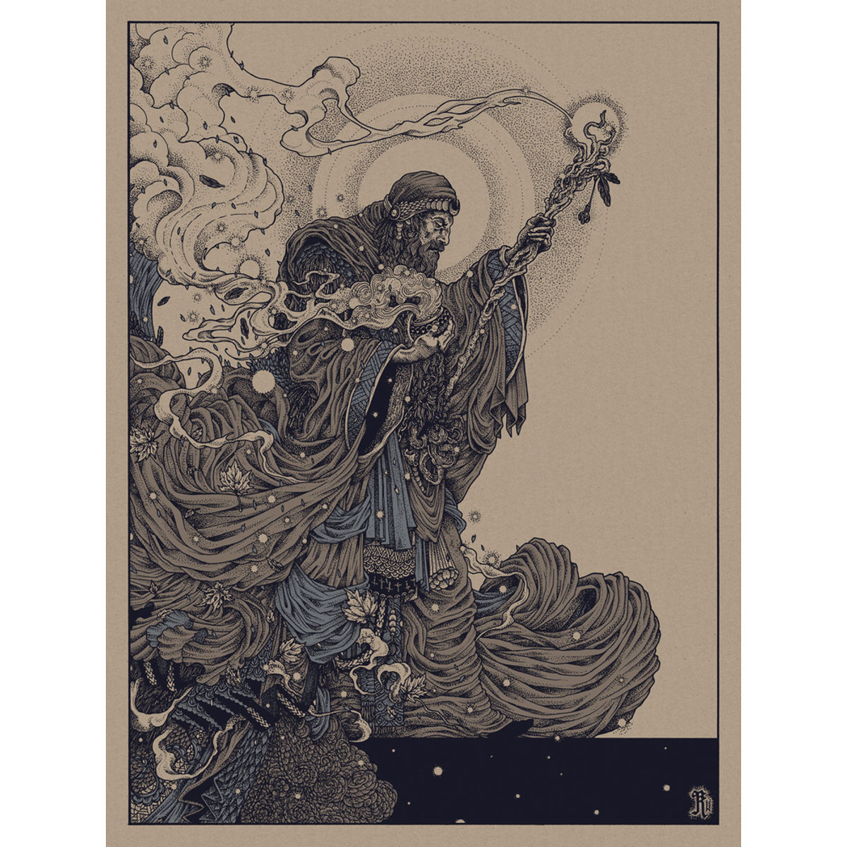 'THE WIZARD' (Black Sabbath) Limited Edition Screen Print - Variant (Blue)