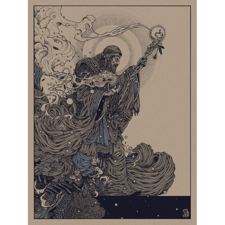 'THE WIZARD' (Black Sabbath) Limited Edition Screen Print - Variant (Blue) by Richey Beckett