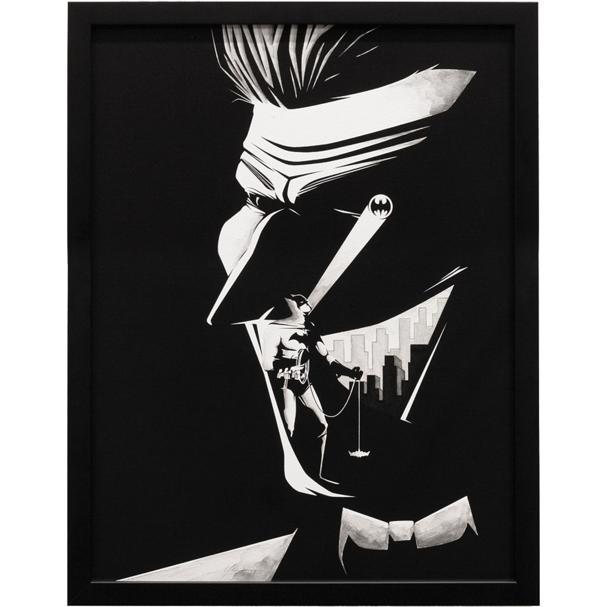 "Without Batman, Crime Has No Punchline" (Greyscale version)