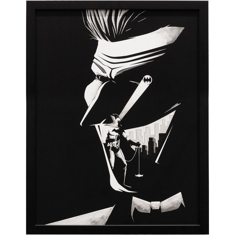 "Without Batman, Crime Has No Punchline" (Greyscale version) by Bruce Yan