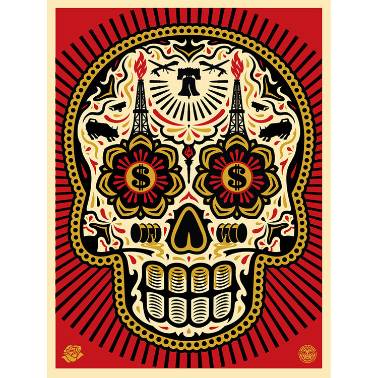 Power & Glory Day of the Dead Skull by Obey Giant (Shepard Fairey)