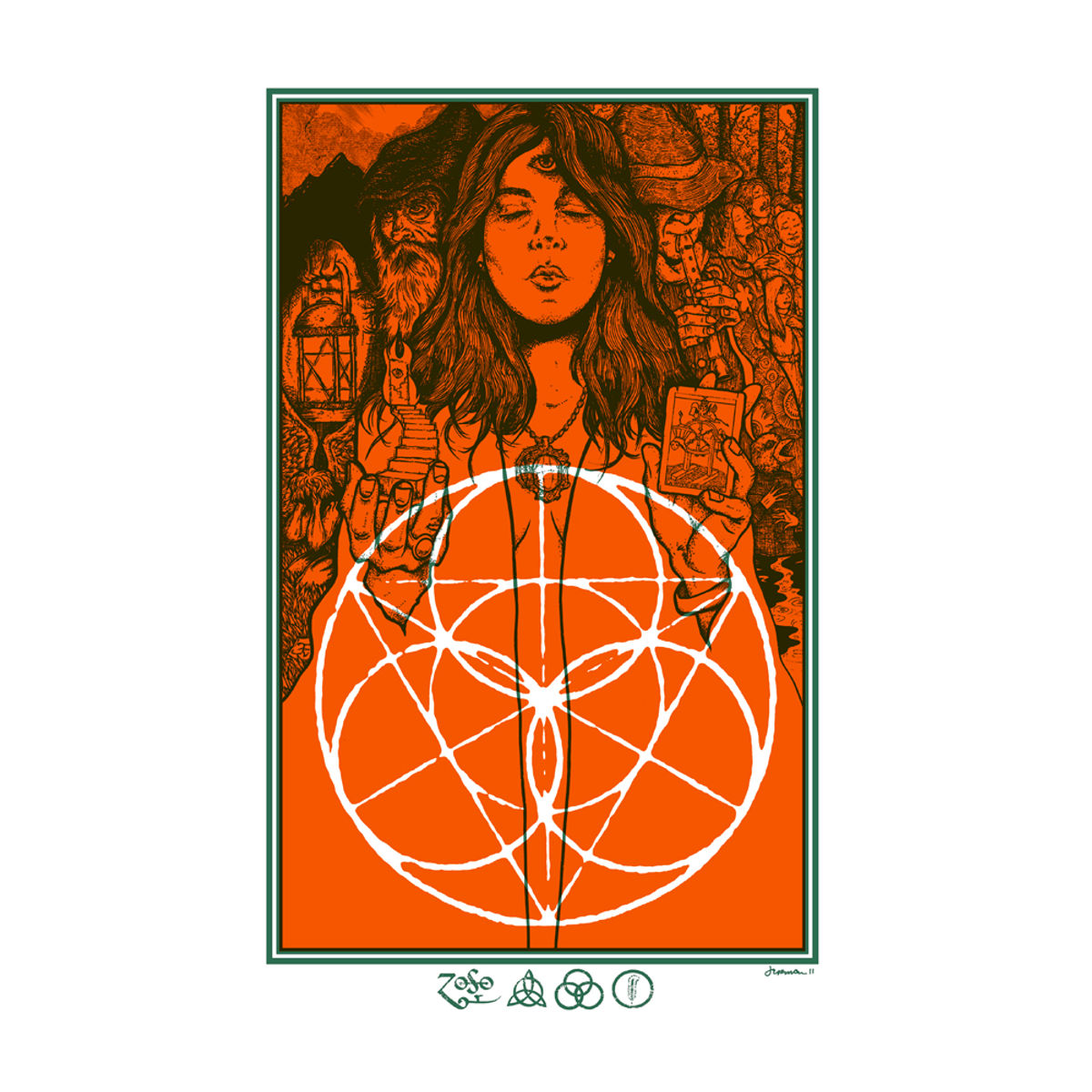 LED ZEPPELIN 'Stairway To Heaven' art MINI PRINT VARIANT