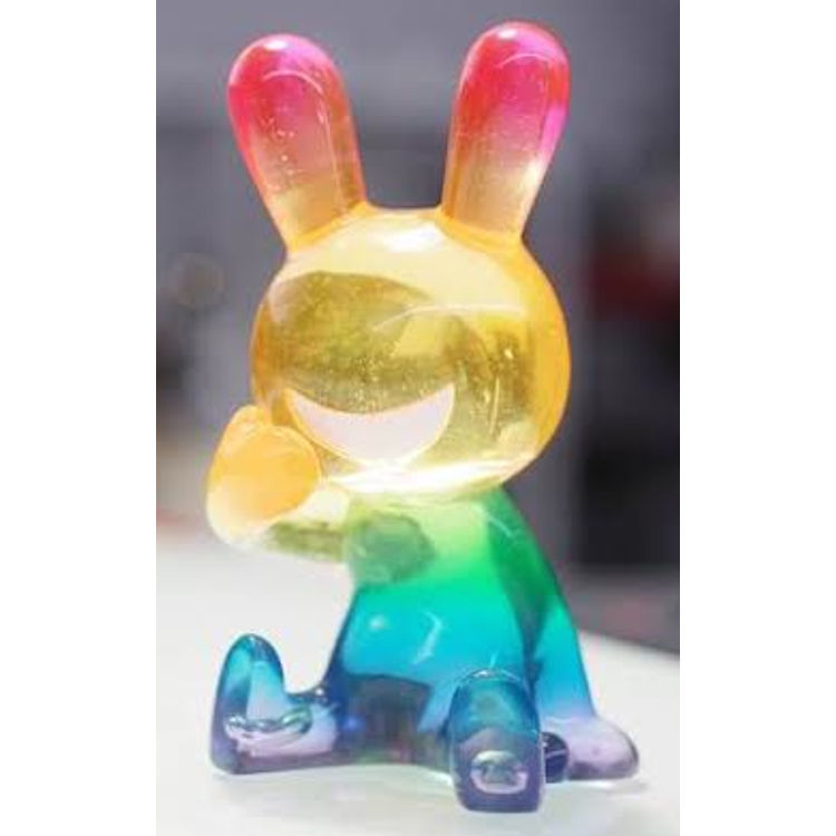 BLACK RABBIT SITTING - clear rainbow VER. by Tadayuki Iwa (Black Rabbit)