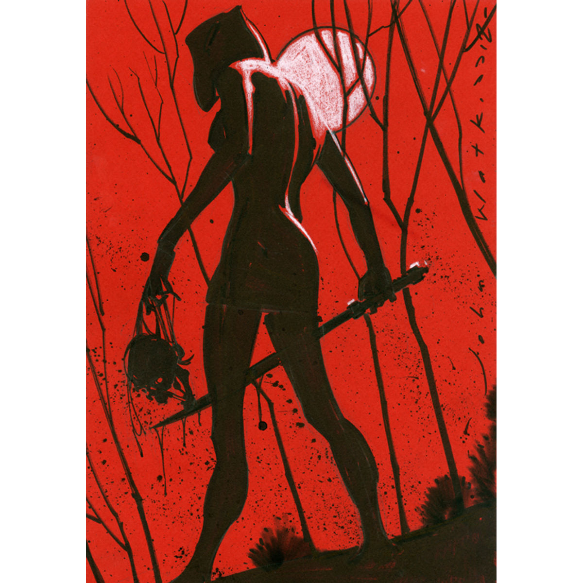 UNTITLED (UNFRAMED - BLACK AND RED 6)