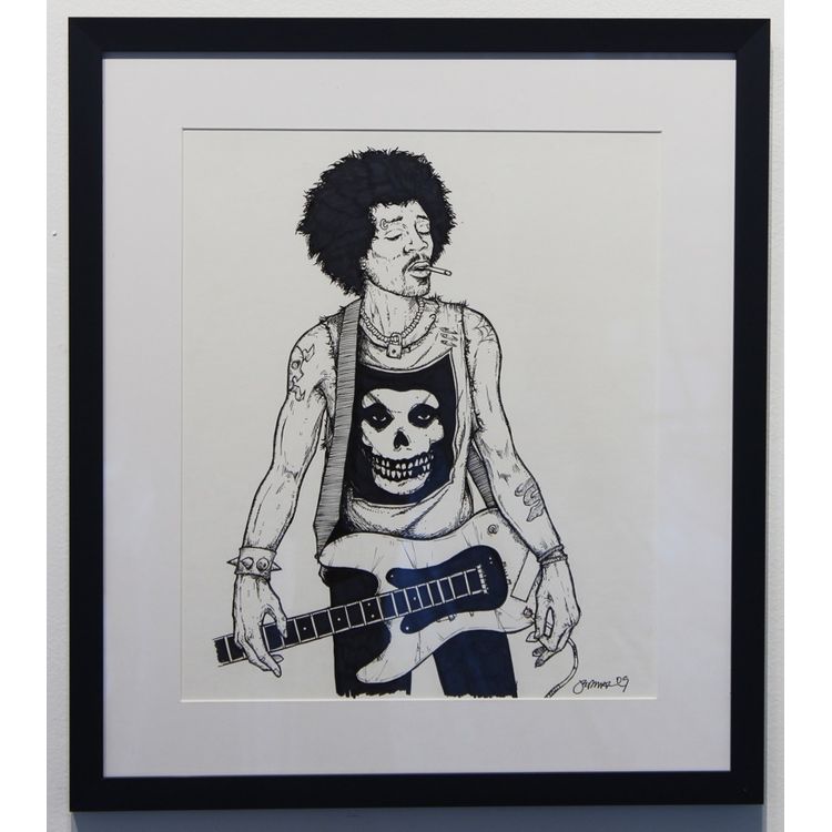 Will I Live Tomorrow? (Afro-Punk Hendrix) (Original Art for 2009 Afro-Punk Festival in NYC) by Jermaine Rogers