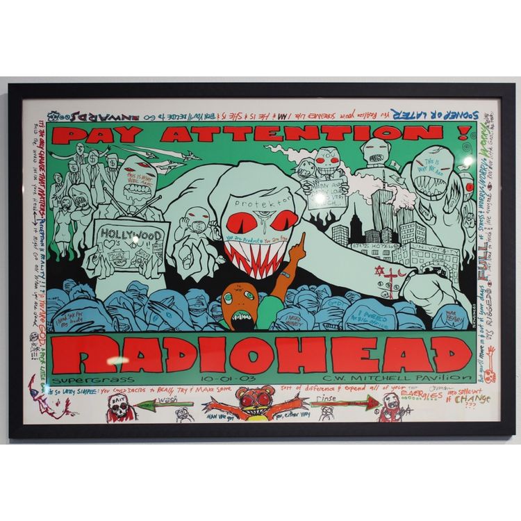 RADIOHEAD (Houston 2003) (Test print, defaced by artist) by Jermaine Rogers