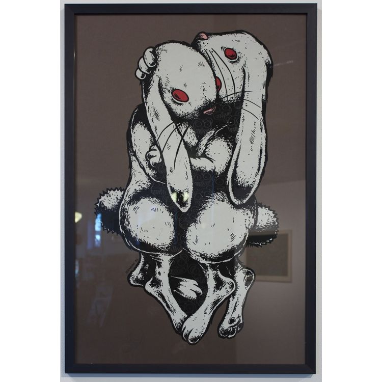 We Carry Each Other (Brown Variant) (Glow in the dark screen print, defaced by artist) by Jermaine Rogers