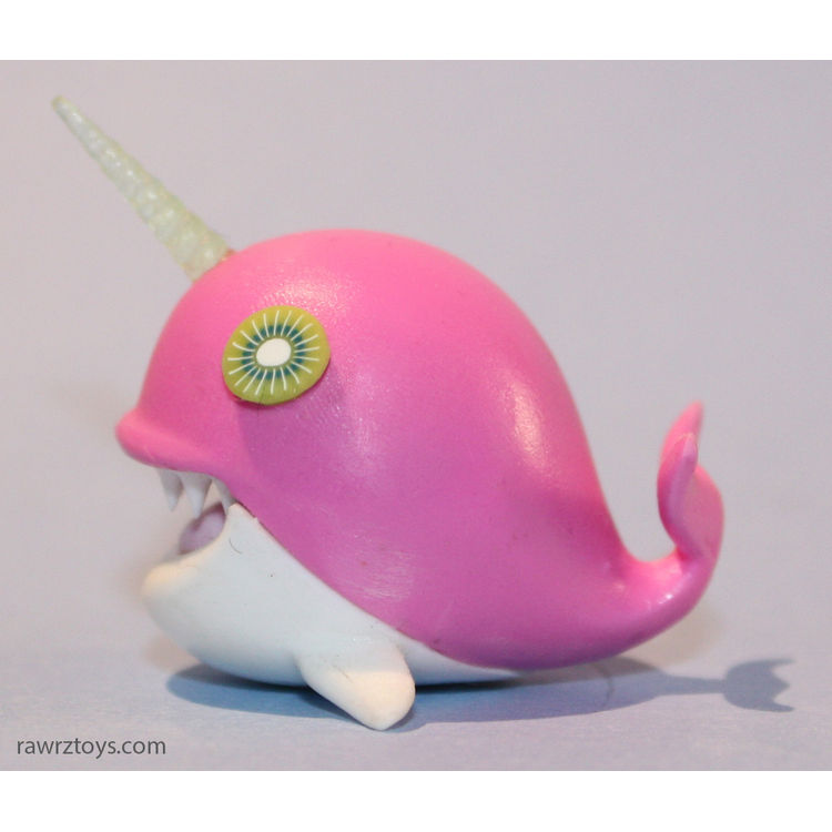 Pink Narwhale with Kiwi eyes by Victoria Rose