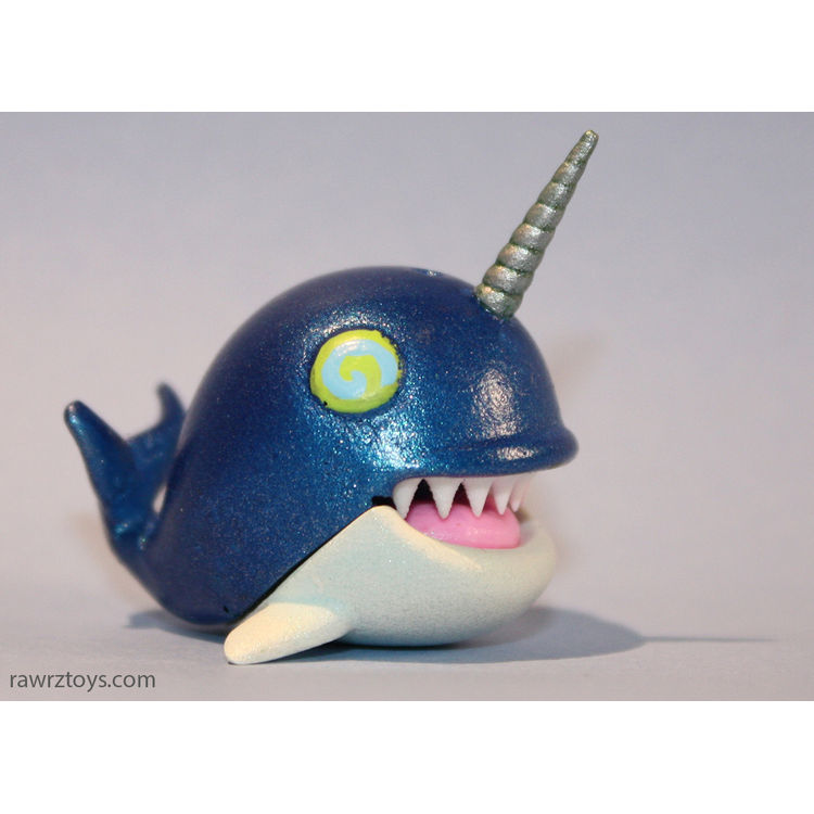 Blue Narwhale with Swirly Eyes by Victoria Rose