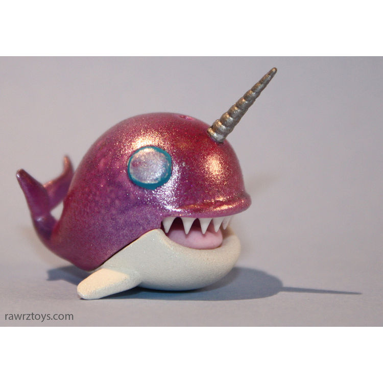 Glittery Pink Narwhale by Victoria Rose