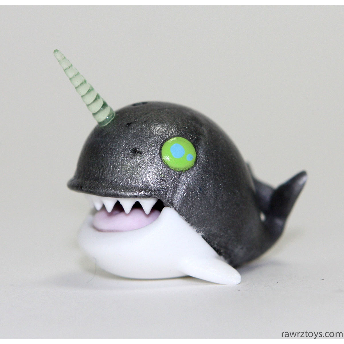 Gun Metal Narwhale Green Eyes