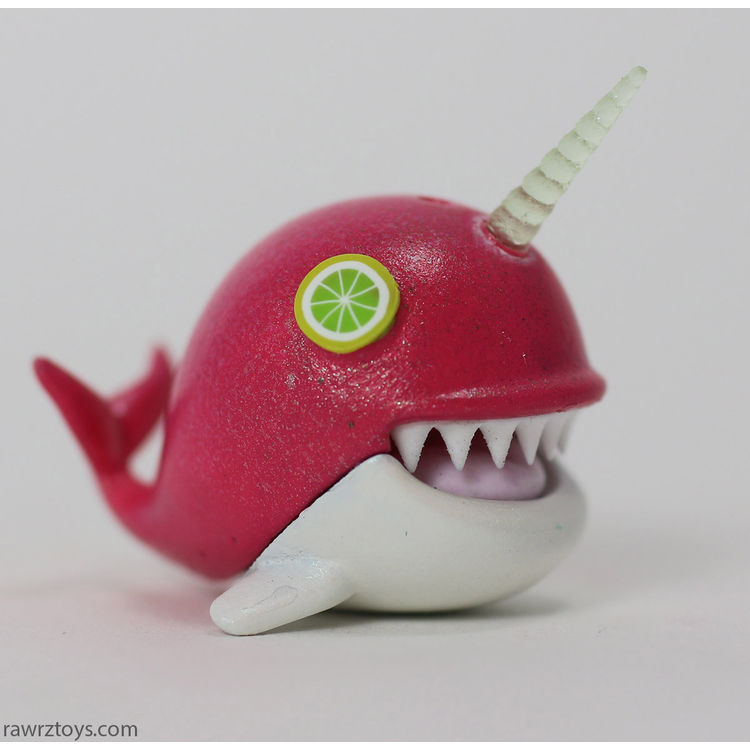 Hot Pink Narwhale with Lemon Eyes by Victoria Rose