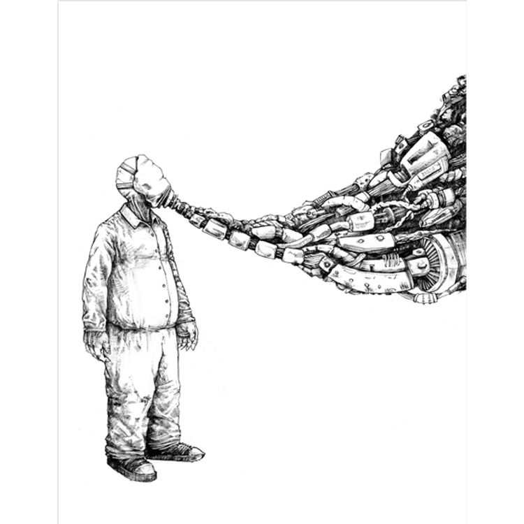 "GAS MASK" ORIGINAL DRAWING by Dave Correia
