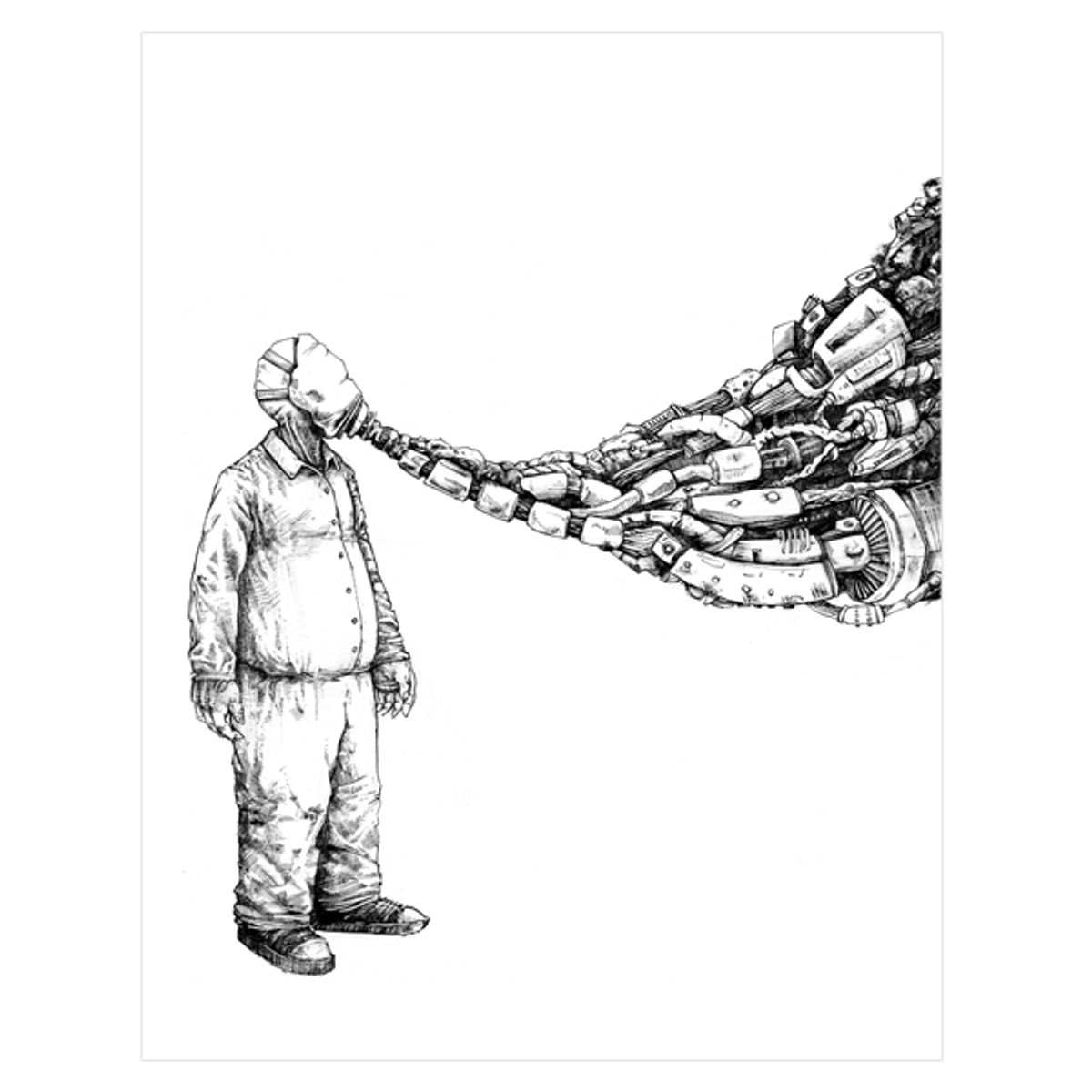 "GAS MASK" ORIGINAL DRAWING