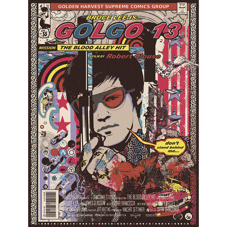 "Bruce Lee Golgo 13 Love Child" Silk Scream Variant by Sean Danconia